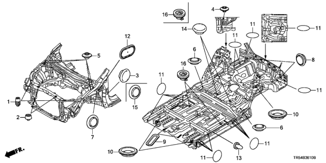 2015 Honda Civic Grommet (Front) Diagram