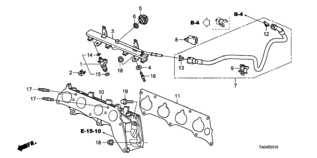 2008 Honda Accord Fuel Injector (L4) Diagram