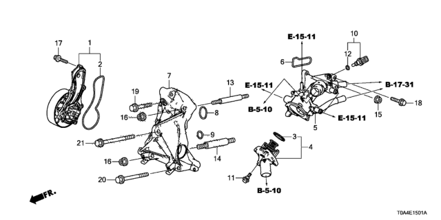 2016 Honda CR-V Pkg, W/Pump Diagram for 19222-5LA-A01