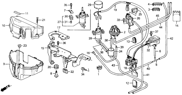 1990 Honda Accord Sensor Assembly, Map Diagram for 37830-PT0-003