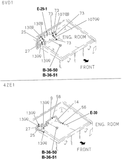 1995 Honda Passport Hose, Water Connecting Diagram for 8-94381-104-1