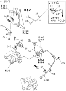 1995 Honda Passport Bracket, Vacuum Switching Valve Diagram for 8-97086-347-1