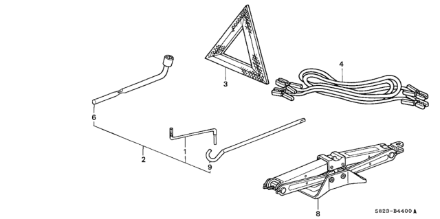 1999 Honda Accord Tools - Jack Diagram