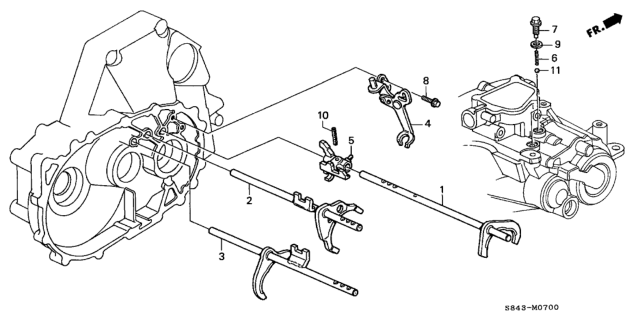 2000 Honda Accord Fork, Gearshift (3-4) Diagram for 24210-P0S-010