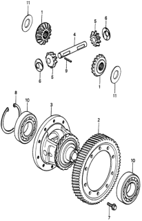 1985 Honda Accord 3 Door LX KL 5MT MT Differential Gear Diagram