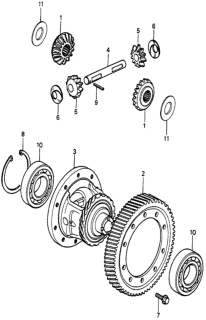 1984 Honda Accord Case, Differential Diagram for 41310-PC8-921