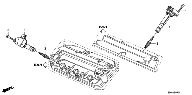 2007 Honda Accord Ignition Coil (V6) Diagram