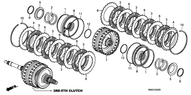 2011 Honda Civic AT Clutch (3rd-5th) Diagram