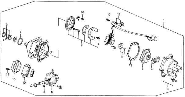 1989 Honda Accord 2 Door DX KA 5MT Distributor (TEC) Diagram