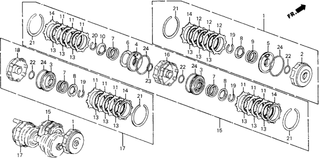 1991 Honda Civic AT Clutch Diagram