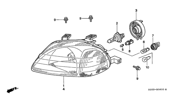 1997 Honda Civic Headlight Diagram