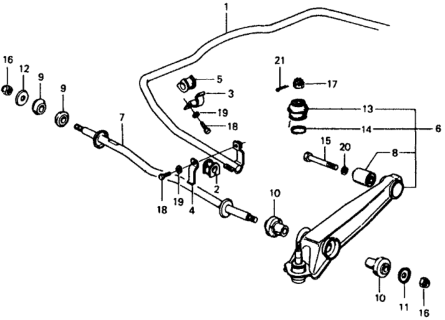 1979 Honda Civic Bushing A, Stabilizer Diagram for 51315-634-000