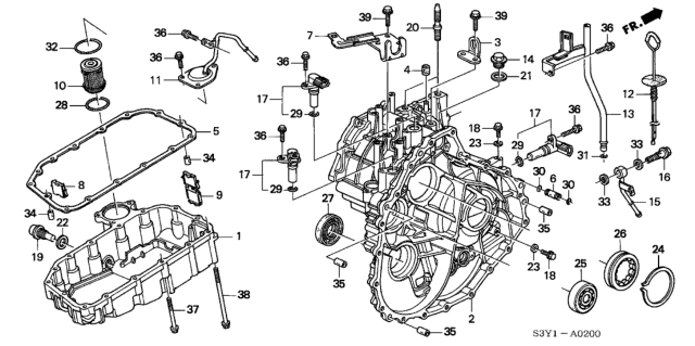 2001 Honda Insight Bearing, Ball (6305) Diagram for 91002-P4V-003