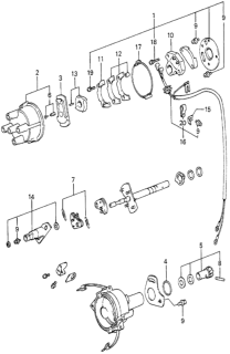 1980 Honda Prelude Distributor Components Diagram
