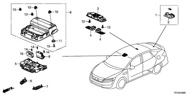 2019 Honda Clarity Fuel Cell Interior Light Diagram