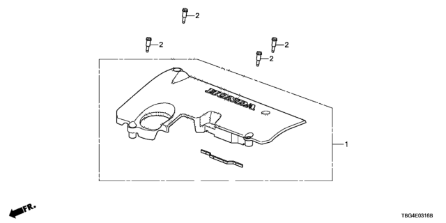 2017 Honda Civic Engine Cover (2.0L) Diagram