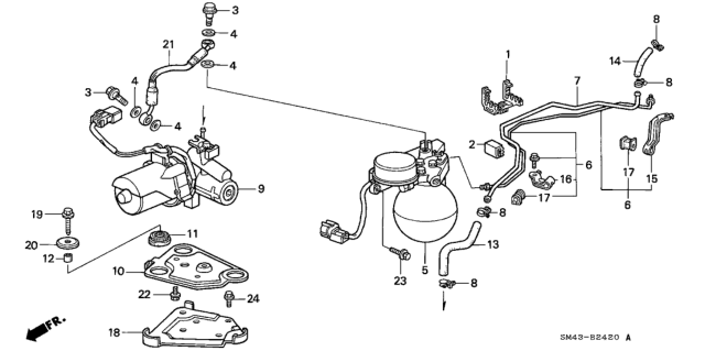 1991 Honda Accord Bolt, Hex. (6X28) Diagram for 57376-SM4-800