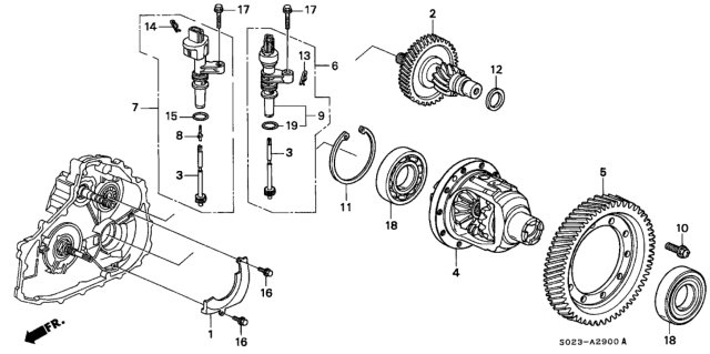 1997 Honda Civic Sensor Assembly, Speed (Denso) Diagram for 78410-S04-971