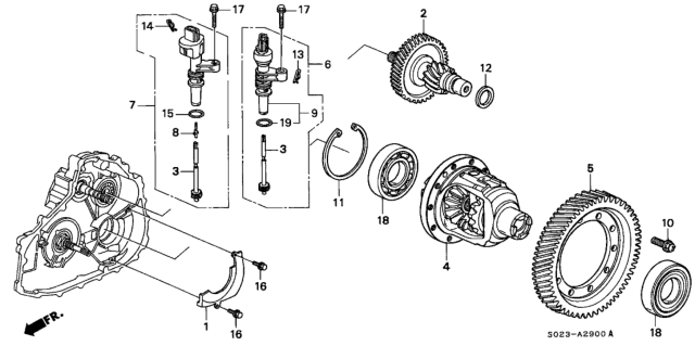 1998 Honda Civic CVT Differential Gear Diagram