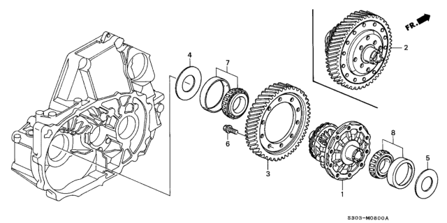 2001 Honda Prelude MT Differential Diagram