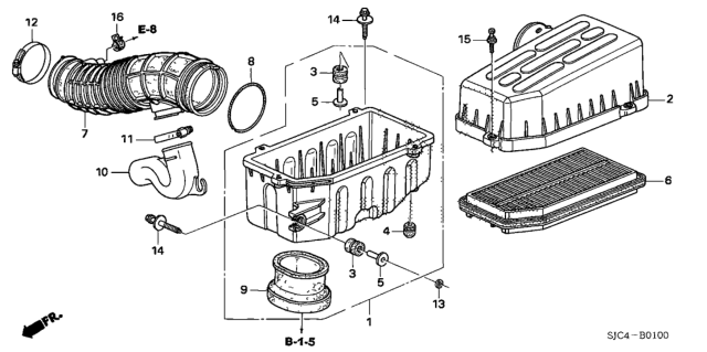 2006 Honda Ridgeline 4 Door RTL KA 5AT Air Cleaner Diagram