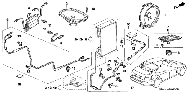 2004 Honda Accord Radio Antenna - Speaker Diagram