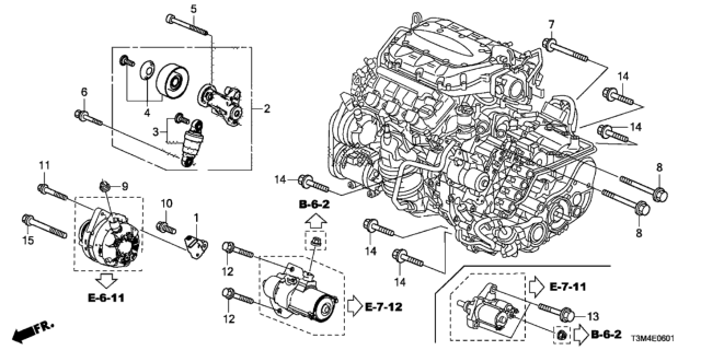2017 Honda Accord Auto Tensioner (V6) Diagram