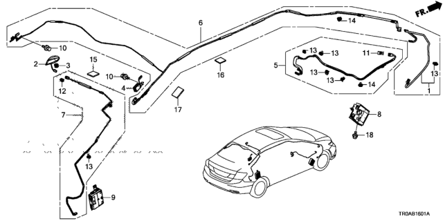 2013 Honda Civic 4 Door EX-L (NAVIGATION) KL 5AT Antenna Diagram