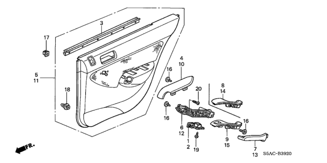 2005 Honda Civic Lining, R. RR. Door *YR239L* (KI IVORY) Diagram for 83733-S5A-A02ZE