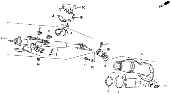 1995 Honda Del Sol Steering Column Diagram