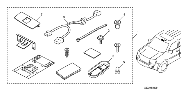 2010 Honda Pilot Hfl Attach Kit *NH598L* (ATLAS GRAY) Diagram for 08E02-SZA-120B