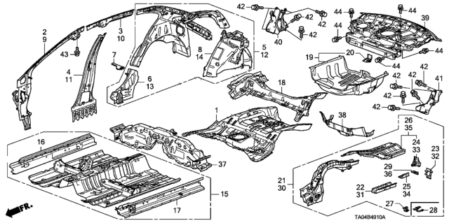 2011 Honda Accord Frame, R. RR. Diagram for 65610-TA0-A00ZZ