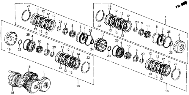 1989 Honda Prelude AT Clutch - Clutch Disk Diagram