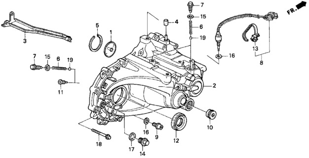 1994 Honda Del Sol 2 Door S KA 5MT MT Transmission Housing Diagram