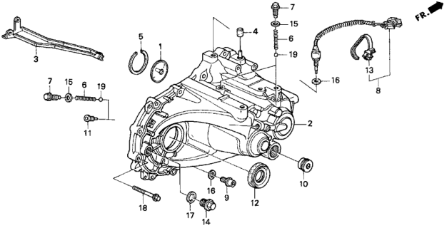 1996 Honda Del Sol MT Transmission Housing Diagram