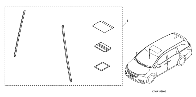 2020 Honda Odyssey 5 Door EX (HPPG 10AT) KA XAT Door Edge Film Diagram