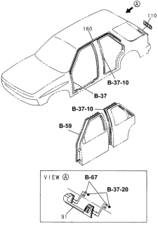 1996 Honda Passport 4 Door LX-W (4X4 V6) KL 5MT Sidelining Diagram