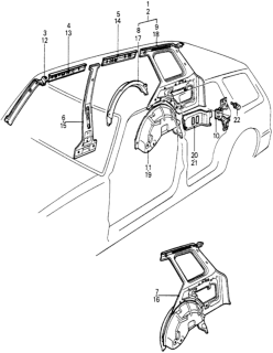 1981 Honda Civic Pillar, L. Center (Inner) Diagram for 70660-SA3-661ZZ