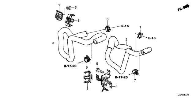 2021 Honda Passport Hose, Water Outlet Diagram for 79725-TZ5-A11