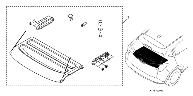 2021 Honda HR-V 5 Door LX (2WD) KA CVT Rear Cargo Cover (Hard) Diagram