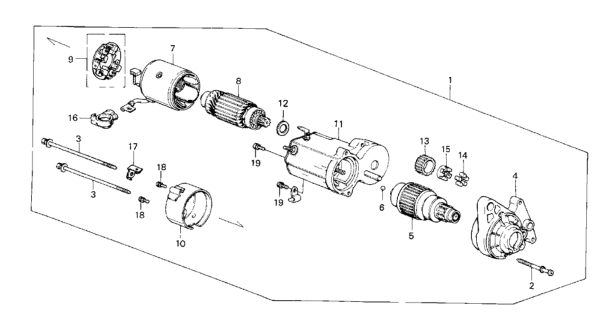 1986 Honda CRX Starter Motor Diagram