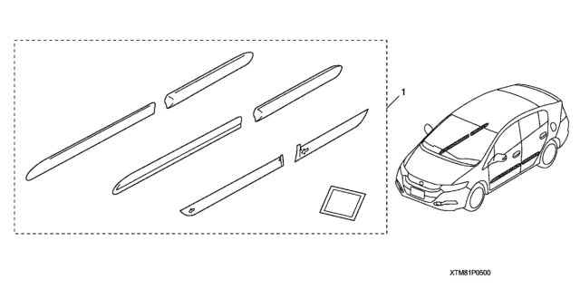 2010 Honda Insight Molding, Body Side *R525P* (TANGO RED PEARL) Diagram for 08P05-TM8-180