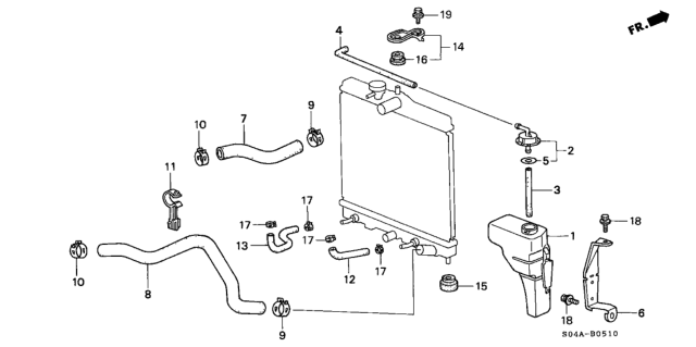 2000 Honda Civic Radiator Hose Diagram