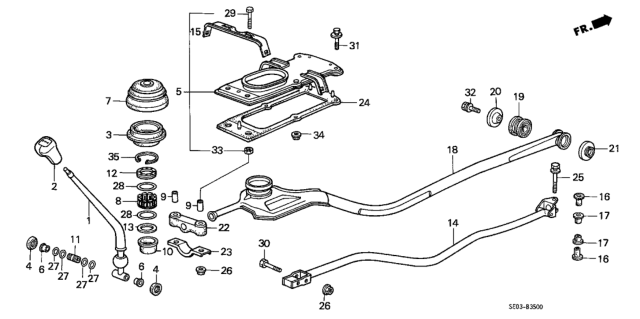 1988 Honda Accord Shift Lever Diagram