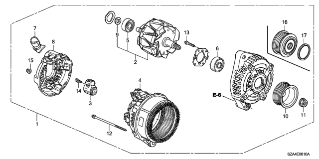 2010 Honda Pilot Alternator (Denso) Diagram