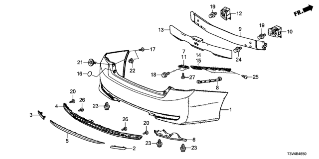 2014 Honda Accord Rear Bumper Diagram