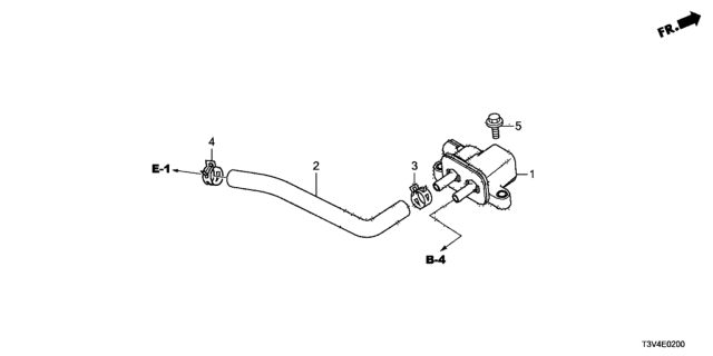 2014 Honda Accord Tube, Purge Control Solenoid Outlet Diagram for 36164-5K0-A00