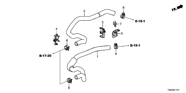 2020 Honda Civic Water Hose (2.0L) Diagram