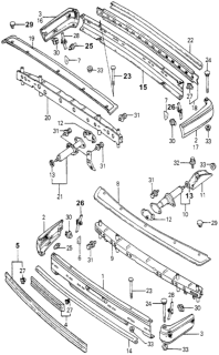 1979 Honda Accord 3 Door STD KH HMT Bumper Diagram