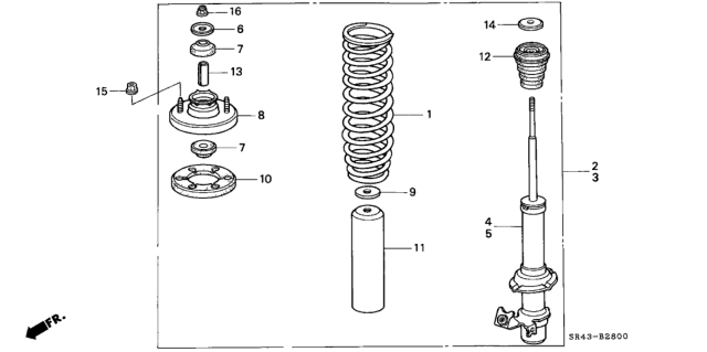 1995 Honda Civic Front Shock Absorber Diagram